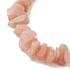 3Pcs Natural Sunstone & New Jade & Labradorite Chip Beaded Charm Bracelets BJEW-JB12312-5
