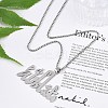201 Stainless Steel Arabic Pendant Box Chain Necklaces for Women Men LS-NJEW-R013-06P-1