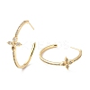 Cubic Zirconia Open Hoop Earrings for Girl Women ZIRC-Z018-25G-2