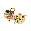 Brass with Colorful Cubic Zirconia Charms KK-G490-19G-2