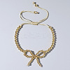 Elegant Butterfly Bow Girl Style Bracelet Gold-plated Copper Beads Pearl-like NQ2566-2-1