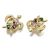 Hollow Brass Micro Pave Colorful Cubic Zirconia Pendants ZIRC-S067-085-NF-2
