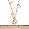 Ceramics Starfish Fish & Resin Shell Shape Pendant Adjustable Cotton Cord Necklaces for Women NJEW-Z100-01A-G-3