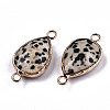 Natural Dalmatian Jasper Links Connectors G-T131-49H-3