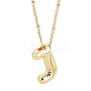 1pc Brass Chain with Alloy Letter Pendants Necklaces NJEW-LP0001-41J-G-1