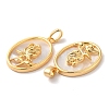 Brass Oval Pendants KK-I703-05B-G-3
