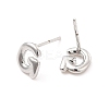 Brass Hollow Out Initial Letter Stud Earrings EJEW-A044-01P-G-2
