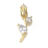 Rack Plating Brass Micro Pave Cubic Zirconia Pendants KK-G500-31B-03G-1