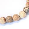 Frosted Natural Picture Jasper Round Bead Strands G-E334-4mm-26-2
