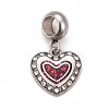 304 Stainless Steel Crystal Rhinestone European Dangle Charms STAS-F278-08P-2