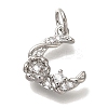 Rack Plating Brass Micro Pave Cubic Zirconia Charms KK-I720-61P-1