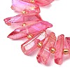Electroplated Natural Quartz Crystal Beads Strands G-F800-F12-3