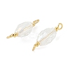Faceted Clear Glass Oval Connector Charms KK-C097-02G-2