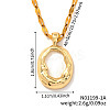 Chic Minimalist Brass Oval Pendant Dapped Chain Necklace for Women VG2128-1-1