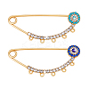 2Pcs 2 Colors Brass Brooch Findings KK-PH0013-71-6