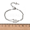 304 Stainless Steel Saint Benedict Cross Link Bracelets for Women BJEW-K295-02P-5