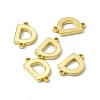 Rack Plating Brass Letter Connector Charms KK-C007-38G-D-1
