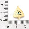 Brass Micro Pave Clear Cubic Zirconia & Shell Connector Charms KK-M303-03G-11-3
