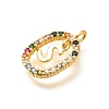 Brass Micro Pave Cubic Zirconia Pendants ZIRC-P123-01G-S02-2
