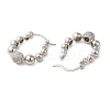 Brass Micro Pave Clear Cubic Zirconia Hoop Earrings EJEW-G399-02P-2