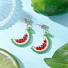 304 Stainless Steel Glass Fruit Dangle Stud Earrings EJEW-MZ00524-4