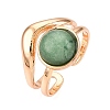 Round Natural Green Aventurine Finger Rings RJEW-N046-10C-2