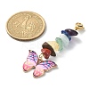 Butterfly Alloy Enamel Pendant Decorations HJEW-JM01192-01-3
