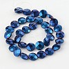 Electroplate Non-magnetic Synthetic Hematite Flat Round Bead Strands G-L368-05F-2