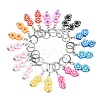 Handmade Polymer Clay Flower Pendant Locking Stitch Markers HJEW-SC0001-45-1