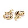 Brass Cubic Zirconia Pendants ZIRC-I062-32G-3