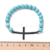 Round Synthetic Turquoise Bead Stretch Bracelets BJEW-F493-05EB-02-5