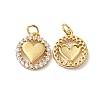 Rack Plating Brass Pave Cubic Zirconia Pendants KK-O142-32G-2
