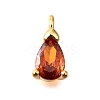 Brass Micro Pave Cubic Zirconia Pendants KK-D356-08F-G-1