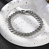 304 Stainless Steel Cuban Link Chain Bracelets for Men BJEW-Z081-01P-03-1
