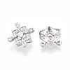 925 Sterling Silver Micro Pave Clear Cubic Zirconia Slide Charms STER-T007-145P-2