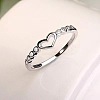 Hollow Out Heart Zinc Alloy with Crystal Rhinestone Finger Rings FS-WGFA1C6-02-2