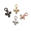 Brass Micro Pave Cubic Zirconia Tiny Cross Charms ZIRC-G128-04-1-1