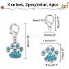 6Pcs 3 Colors Alloy Rhinestone Pendant Decoration HJEW-CA0001-26-2