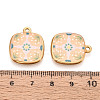 Printed Style 304 Stainless Steel Square Pendants STAS-T071-25E-G-3
