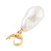 Brass Glass Pearl Pendants KK-G496-14G-2