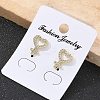 Brass Micro Pave Clear Cubic Zirconia Stud Earrings EJEW-M076-01G-03-4