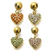 304 Stainless Steel Rhinestone Charms STAS-M109-12G-1