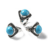 Synthetic Turquoise Adjustable Rings G-P560-03AS-11-4