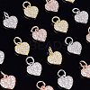 24Pcs 3 Colors Brass Micro Pave Clear Cubic Zirconia Charms KK-NB0001-41-4