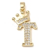 Rack Plating Brass Micro Pave Cubic Zirconia Pendants KK-D535-01T-RS-1