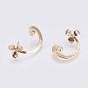 Brass Stud Earrings Settings KK-I622-28G-NF-2