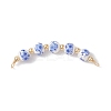 5Pcs 5 Colors Flower Printed Porcelian Round Beaded Connector Charms PALLOY-JF04161-2