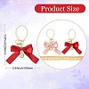 4Pcs 4 Colors Alloy Imitation Pearl Bowknot Keychains for Decorations ST-CJ0028-03-2