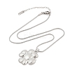 304 Stainless Steel Flower Pendant Round Snake Chain Necklaces NJEW-H044-07P-2