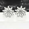 304 Stainless Steel Flowers Stud Earrings for Women EJEW-R023-02P-1